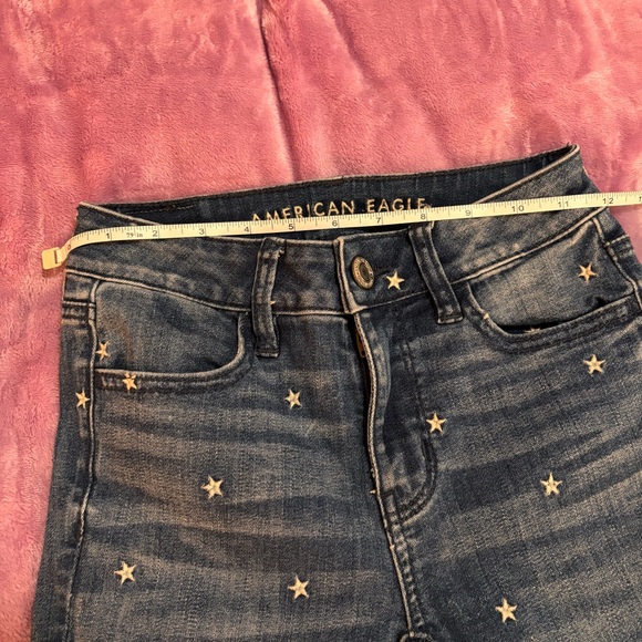 American Eagle Embroidered Star Pattern Hi-Rise Jegging Size 0 - Picture 5 of 11